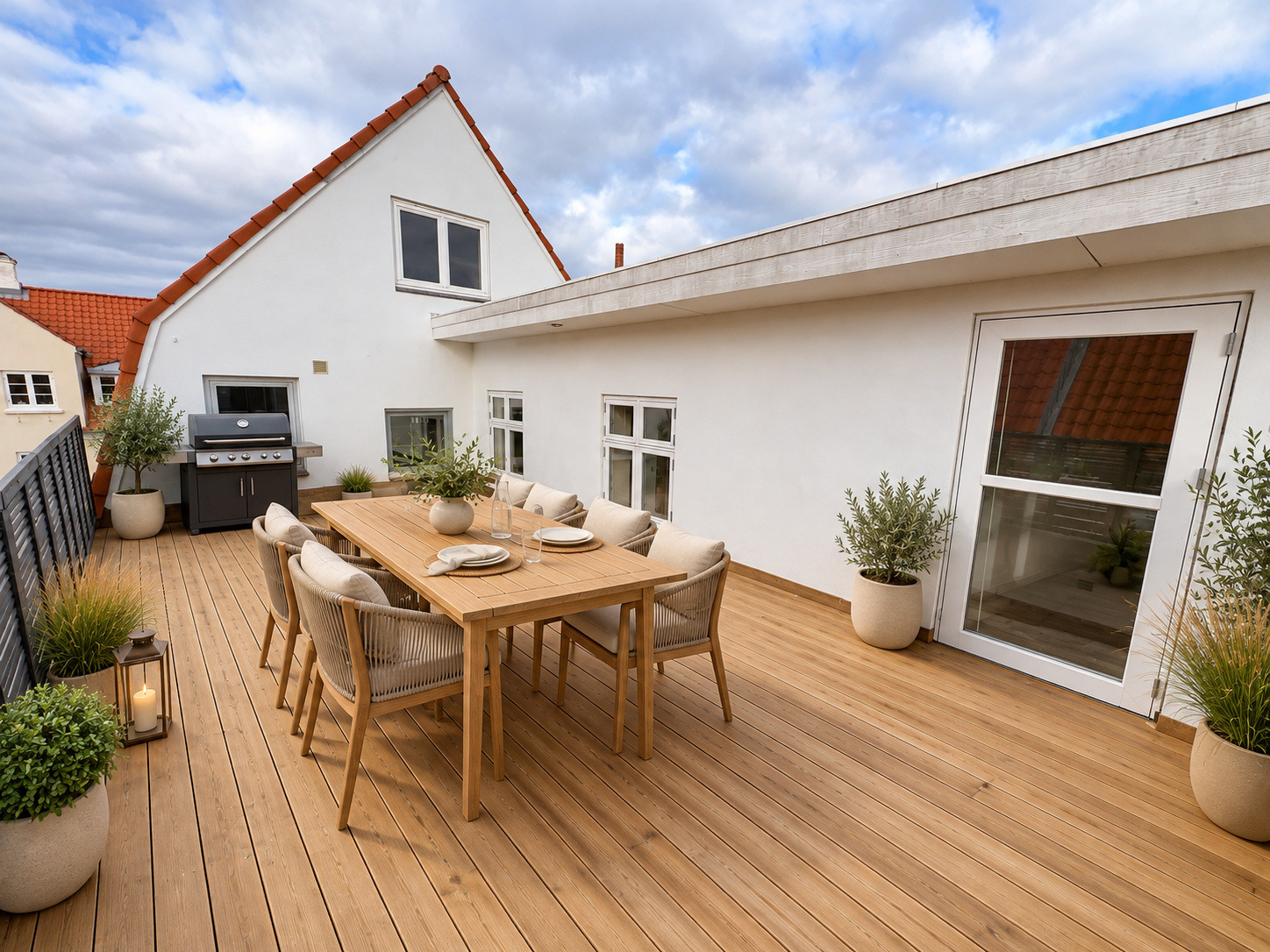 Digital visualisering: Stor lejlighed - Tagterrasse med plads til udeliv